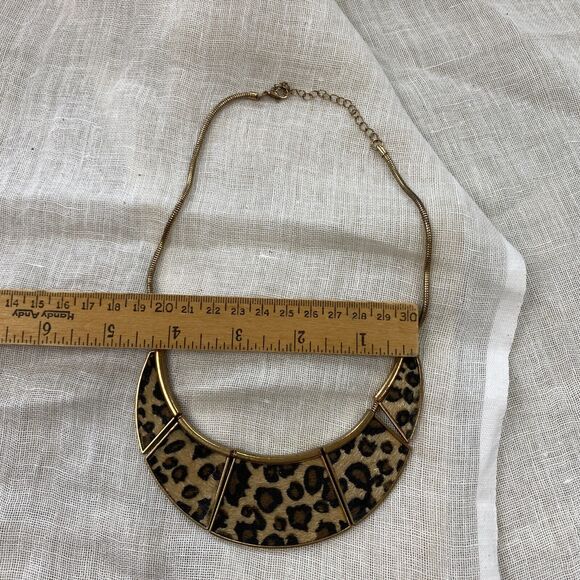 Vintage Necklace Lot Womens Chunky Beaded Animal Print Bold Glass Gold Black 3Pc - Picture 9 of 15